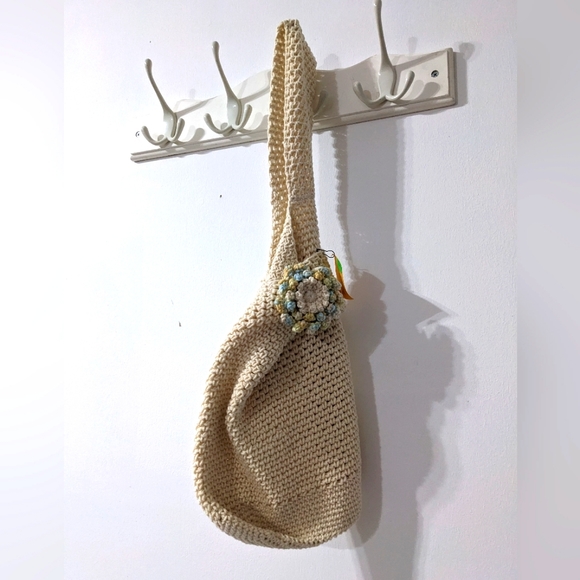 🌈 NEW Market Shopping Tote Reusable Boho HANDCRAFTED Crochet - Picture 1 of 7